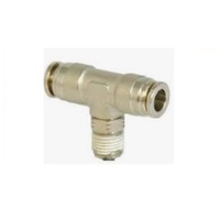 NUMATICS/AVENTICS NP BRASS PUSH-IN FITTING 1/2" TUBE X 1/4" NPT MALE SWIVEL BRANCH TEE